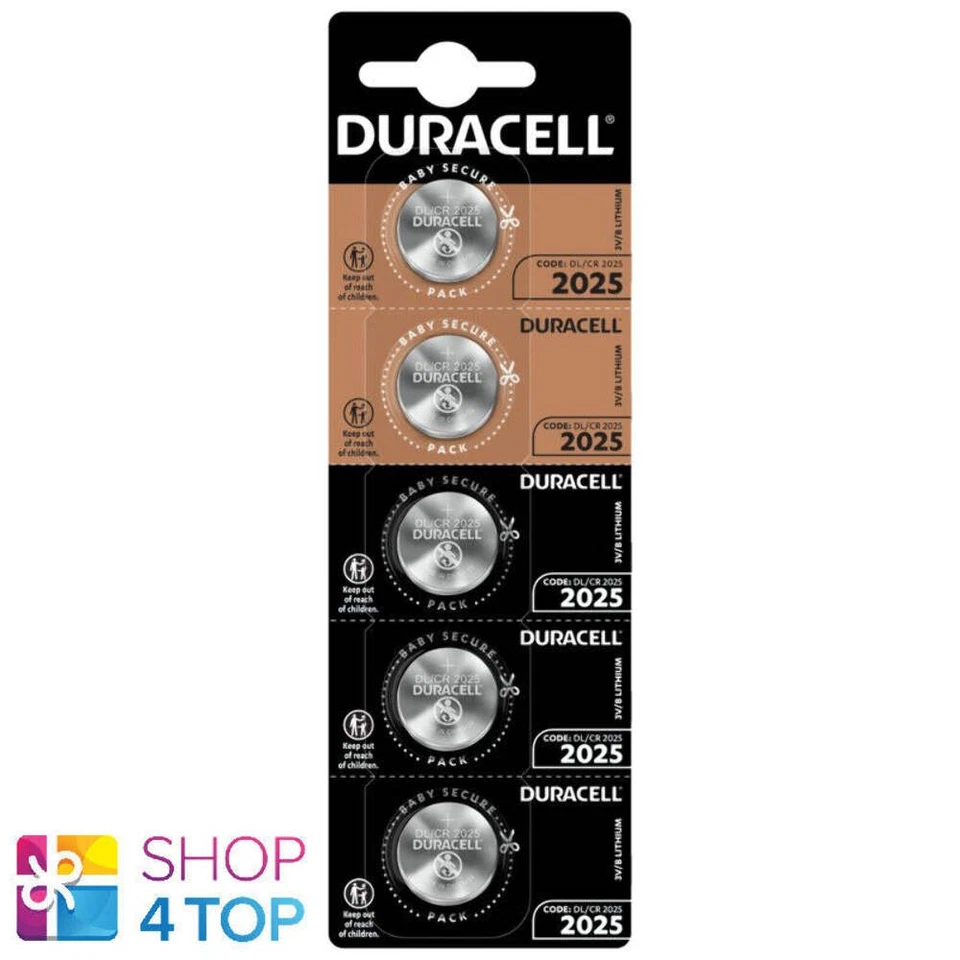 5 DURACELL CR2025 LITHIUM BATTERIES 3V CELL COIN BUTTON 5BL BLISTER EXP 2033 NEW - Image 1 of 1