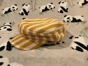 Classic Yellow Striped Greek Fisherman Fitted Hat Cap Unisex Newsboy - Picture 1 of 10