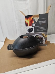 WARNUNG Muschel Topf Gusseisen - 2 Quart, Gusseisen, Grillmuschel Meeresfrüchte, schwarz - Bild 1 von 8