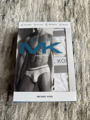 Michael Kors Ultimate Rib Pack of 2 White Lo Rise Briefs Size XL - Image 1 of 4