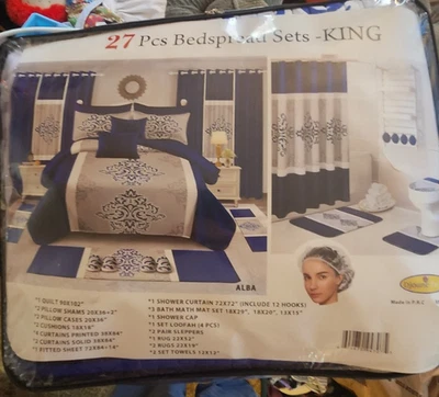 Juego de cama y baño edredón king size 27 piezas Foto 1 de 4