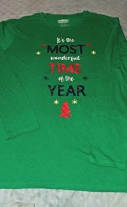 Weihnachten Pyjama Oberteil Most Wonderful Time Year Herren XL Neu mit Etikett Jammies für Familien - Bild 1 von 4