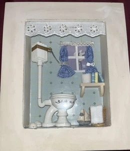 Arister Gifts Bathroom 3D  Shadow Box Wall Hanging 10x8 - Picture 1 of 8