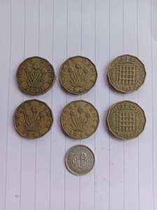 Very Rare Threepence 1942 1944 1953 1957 Plus 1938 Sliver Threepence - Picture 1 of 5