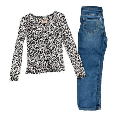 Top Levi's manga larga imitación botones talla 6 y jegging ajustado talla 6 Foto 1 de 4