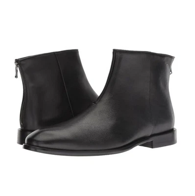 JOHN VARVATOS Para hombres 9.5 NYC Espalda Cremallera Vestido Botín Punta Almendra Cuero - Negro Foto 1 de 4