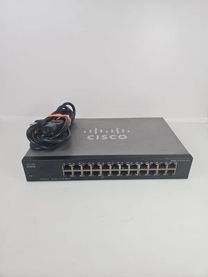 Cisco SF100-24 V2 Mountable 24 Port 10/100 Ethernet Switch & Power Cable - Image 1 of 4