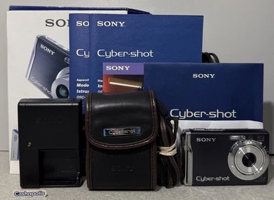 Sony Cyber-Shot DSC-W85 7.2MP Digital Camera Compact Black - CIB Complete in Box - Image 1 of 4