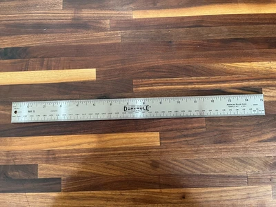 380mm 15" Stainless Machinist Ruler Cork Back Dual-Rule SAE/Metric Made in USA - Image 1 of 4