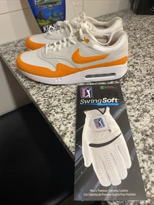 Zapato de golf para hombre talla 11,5 Nike Air Max 1 86 OG blanco cerámica naranja DV1403-118 - Imagen 1 de 15