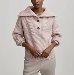 VARLEY Peverel Button Sweater in Woodrose NWT Sz Large Retail: $168 - Picture 1 of 6