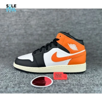 Air Jordan 1 ретро середины GS белый черный кроссовки обувь DQ8423-801 - Изображение 1 из 4