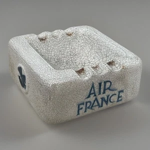 AIR FRANCE Advertising Ceramic Ashtray Pottery Art Deco Retro Aviation 1960s - Picture 1 of 7