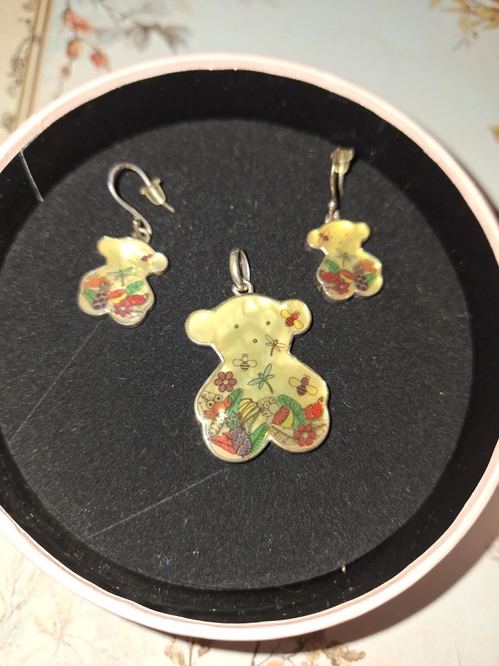 Colgante Y Pendientes de Tous Original de plata 925 De Oso Color Miel - Imagen 1 de 4