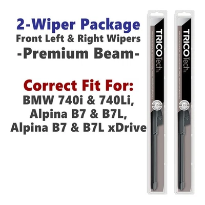 Wipers 2pk fit 2011+ BMW 740i/740Li/Alpina B7 B7L/Alpina B7 B7L xDrive 19260/190 - Image 1 of 4