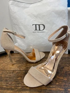 TD Sparky Heeled Sandales Champagne Size 5 - Picture 1 of 5