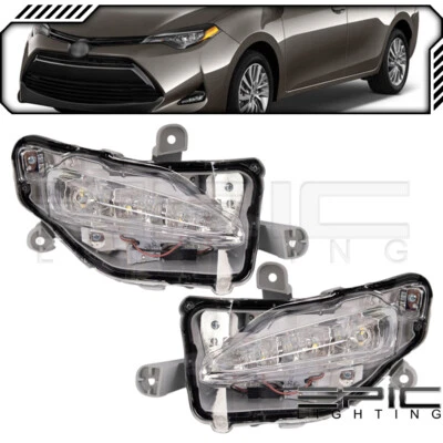 Pair LH RH LED Corner Lights fits TOYOTA 17-19 COROLLA HORIZONTAL TYPE - Image 1 of 2