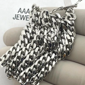 925 STERLING SILVER PLAIN MIAMI CUBAN CURB CHAIN NECKLACE 22 “ X 6.4 MM - Picture 1 of 4