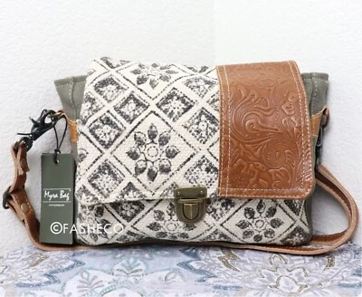 Myra Bag Wallet Crossbody (OPTION) Messenger Style Purse Floral Embossed Leather - Image 1 of 4