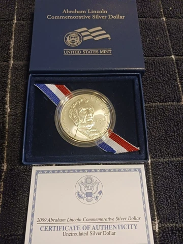 2009-P Abraham Lincoln Unc Silver Dollar, 90%, OGP with COA. (22) Cover