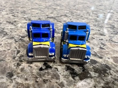 Vintage Galoob Micro Machines Kenworth Semi Truck Cab Blue/Yellow Lot Of 2 - Image 1 of 4