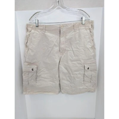 Ruff Hewn Men Beige Flat Front Cotton Blend Cargo Shorts Size 38 - Image 1 of 4