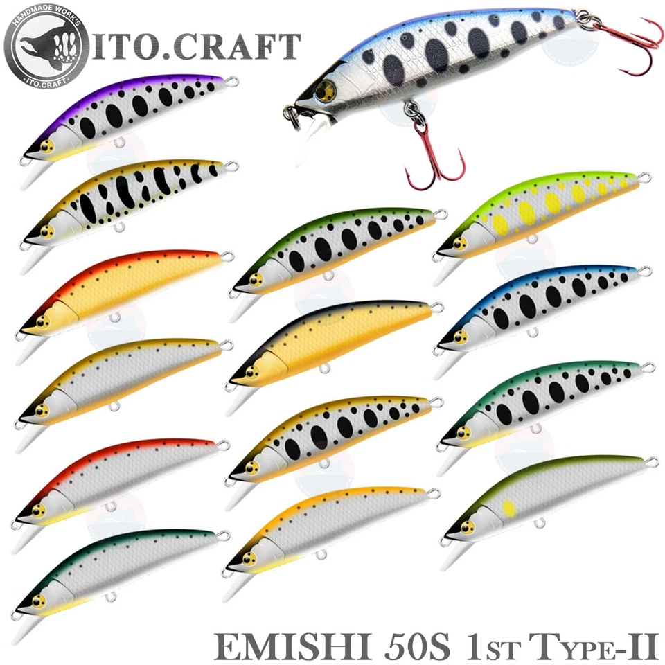 ITO.CRAFT Emishi 50S 1er Tipo-II 4,4 g 50 mm varios colores Trucha Hundimiento Minnow Foto 1 de 2