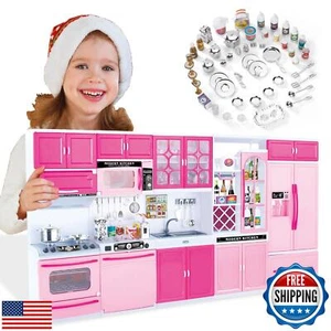 56PCS 5-in-1 Kids Kitchen and Dollhouse Playset – 51 Accessories and 5 Modula - Picture 1 of 5