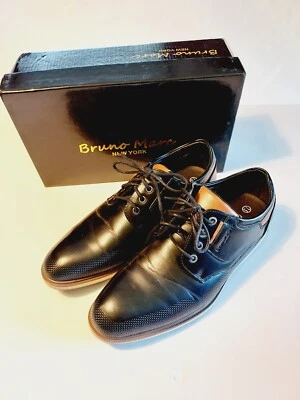 BRUNO MARC NEW YORK Mens Black/Brown Oxford Dress Shoe Size 7.5 - Image 1 of 4