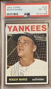 1964 Topps #225 Roger Maris PSA 6 EX-MT New York Yankees MUST SEE Card!