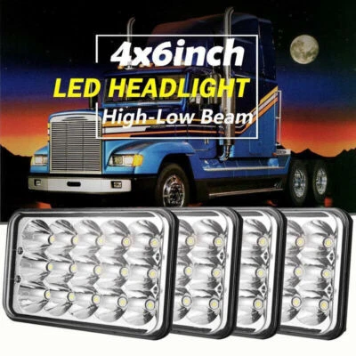 4 светодиодные фары дальнего света 4x6 дюймов H6014 6054 для Freightliner FLC/D Classic XL - Изображение 1 из 4