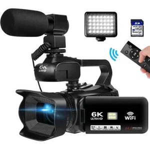 Videocámara 6K Cámara de video digital para transmisión en vivo WiFi Cámara web Grabadora 18X 64MP - Imagen 1 de 30