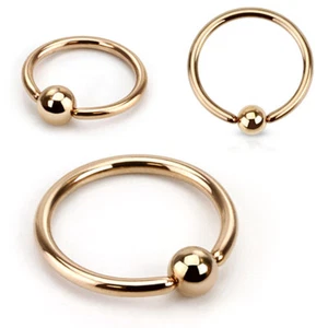 ROSE GOLD PVD PIERCING RING BCR NOSE EYEBROW SEPTUM DAITH 0.8MM - 1.6MM - Picture 1 of 1