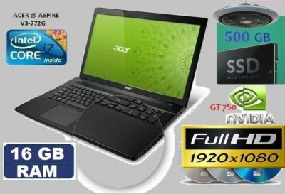 Acer Aspire v3-772G~17,3"/Intel C° i7/SSD 512GB + HDD 1 TB/ RAM 16GB/ Full HD° - Bild 1 von 4
