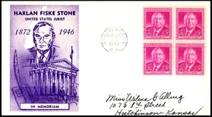 965-12 Harlan Stone FDC / Fidelity Cachet, OF, Addressed, B4, Clean Cover - Picture 1 of 3