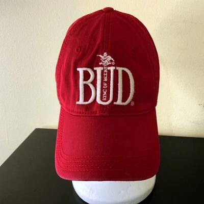 Sombrero de Colección Bud King Of Beers Rojo LUCKY BRAND Correa de Cuero Correa Foto 1 de 4
