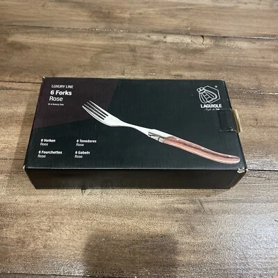 Horquillas Laguiole Style de Vie, línea Luxury, 6 piezas, madera de rosa, en caja de regalo Foto 1 de 4