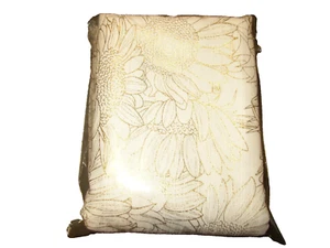 Artisan 34 Fabric Shower Curtain White & Metallic Gold Floral Daisy 72x72 NWOP - Picture 1 of 10