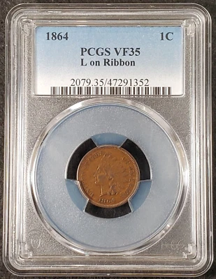 1864 L Indian Head Cent PCGS VF35 2079.35/47291352 Exquisite Coin Rare - Image 1 of 4