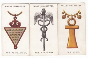 3 Vintage 1923 Magic Charms Cards THE ABACADABRA * THE ANKH * THE CADUCEUS - Picture 1 of 1