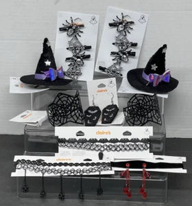 Claires 10pc Jewelry New Lot Halloween Necklaces Earrings Chokers Hair Clips - Bild 1 von 20
