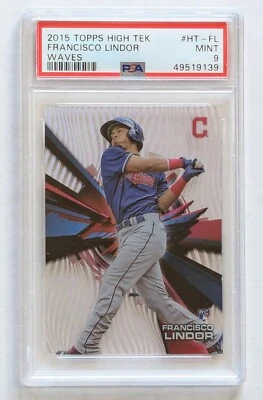 2015 Topps High Tek Francisco Lindor Waves Pattern RC #HT-FL NY Mets PSA 9 MINT - Image 1 of 2