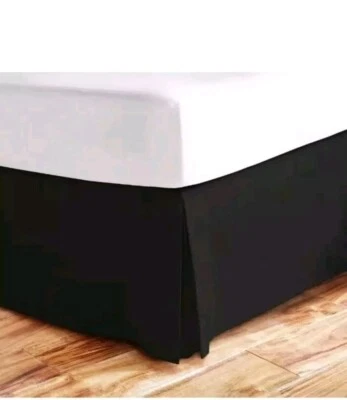 Saia de cama vintage Linens-N-Things QUEEN EBONY gota mistura de linho de algodão LNT 14" - Imagem 1 de 4