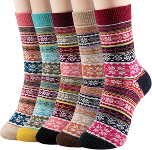Wool Socks for Women 5 Pairs Winter Socks for Women Cold Weather Thick Cozy Knit - Picture 1 of 12