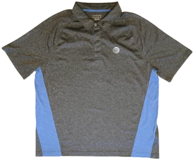 CAMISA POLO DE TRABAJO AT&T VINTAGE MANGA CORTA; Gris y Azul, Grande * Foto 1 de 4