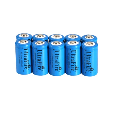 10pcs Ultrafire 16340 Battery 3.7V 1800mAh Rechargeable Cell For Camera - Image 1 of 4