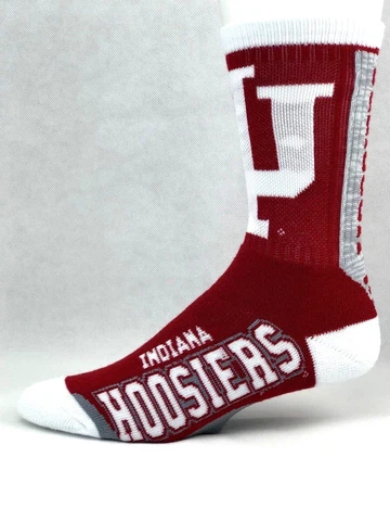Indiana Hoosiers Red & Gray RMC Vortex Deuce Crew Socks Cover