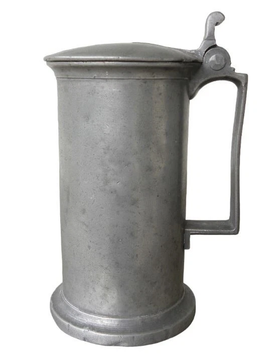 PICHET COUVERT  19 eme ÉTAIN -  estampillé Frayssinet À Villefranche, 1L - Photo 1/4