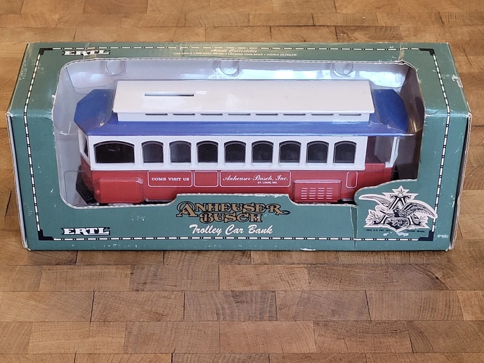 Ertl 1994 Anheuser Busch Trolley Car Bank Budweiser Diecast