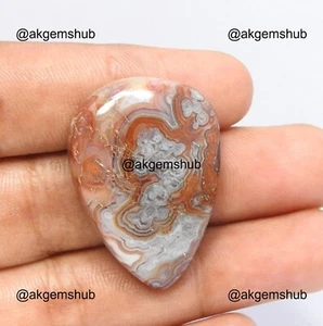 50,00 kt Natürliche Birne Verrückte Spitze Achat Handarbeit Cabochon Edelstein 33x24x8 mm - Bild 1 von 8